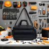 boîte à outils améliorée avec bandoulière, sac à outils tactique à fond anti friction, fourre tout de travail polyvalent pour réparateur charpentier