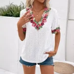 Chemisiers floraux décontractés pour femmes, chemises vintage pour femmes, chemisiers patchwork, mode féminine élégante, été, nouveau, 2024