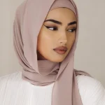 Ensemble de 2 pièces en mousseline de soie, Hijab, sous-capuchon assorti, écharpe avec sous-écharpe assortie, châles, foulard de tête, couvre-chef pour femmes