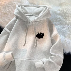 Sweat à capuche pour femmes, marque tendance, polyvalent, Style hongkongais, haut imprimé américain, manteau d&rsquo;automne et d&rsquo;hiver