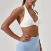 soutien gorge de sport de yoga pour femmes, col licou, design élégant au dos, soutien gorge de gymnastique sexy pour la course, le fitness