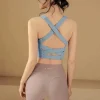 soutien gorge de sport absorbant les chocs pour femmes, design froncé, gilet de course, fitness, sous vêtements, séchage rapide, confortable, pour femmes actives