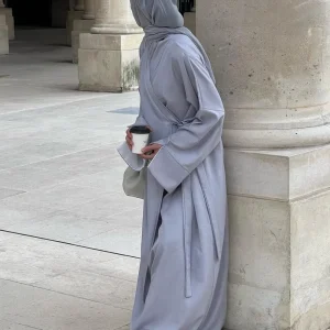 Robe de soirée caftan musulmane, couleur unie, longue, Simple, modeste, Abaya, pour femmes, nouvelle collection, Robe de soirée formelle, ligne A