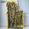 winyi abaya robe musulmane à imprimé floral pour femmes, col rond, manches longues, caftan, longueur maxi élégante, vêtements pour femmes