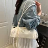 sac baguette élégant français style coréen nœud décoration sac carré niche simple style ballet sac à bandoulière nouveau sac décontracté pour femmes