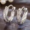 boucles d'oreilles en argent sterling 925 pour femmes, serties de zircon, beau design unique, bijoux à breloques, cadeau de mariage