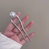 Épingles à cheveux en perles coréennes en forme de u, épingles à cheveux en métal pour femmes et filles, bâtons pour chignon, accessoires de coiffure, cadeaux, nouvelle collection