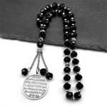 Allah musulman arabe coran verre médaille ronde pendentif de voiture pour hommes femmes en acier inoxydable couleur or amulette islamique bijoux de prière