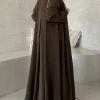 femmes musulmanes du moyen orient abayas caftans islamiques robes maxi décontractées à manches longues jilbabs arabes abaya avant ouvert avec hajib