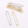 Épingles de sûreté droites, grande broche avec 4 trous, bricolage, résultats de bijoux, accessoires, fournitures de couture, 10 pièces