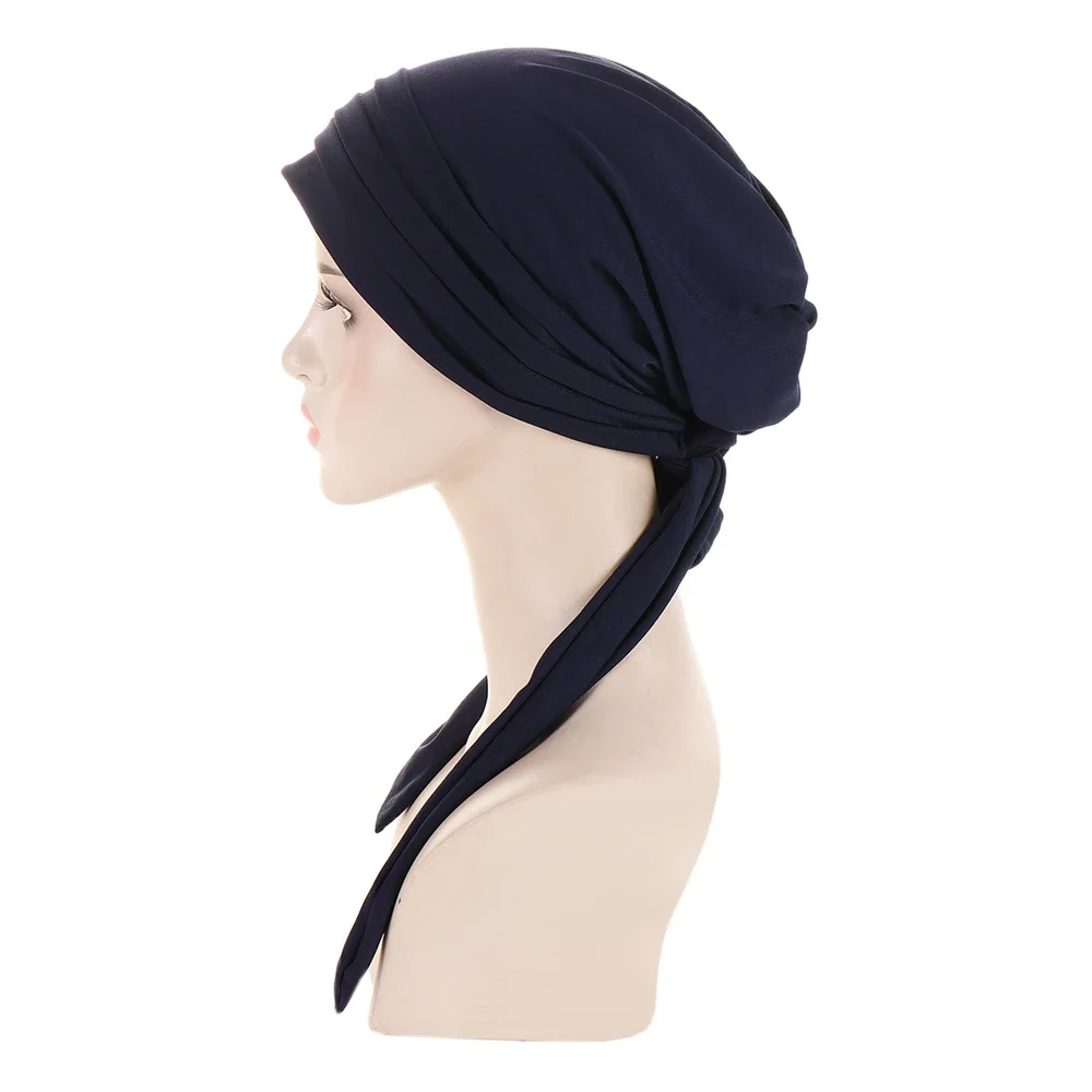 Écharpe de sauna pré nouée pour femme, hijab intérieur musulman, turban féminin, bonnet de chimio contre le cancer, couverture de perte de cheveux, vêtements de sauna, bandana commandé