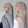 grande taille kuffiyeh imprime hijab coton écharpe respirant doux longue mode avant foulards foulard musulman hijabs châle ramadan