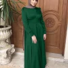 abayas musulmanes pour femmes, caftan violet vert, robes marocaines, vêtements du moyen orient, manches longues, vêtements solides