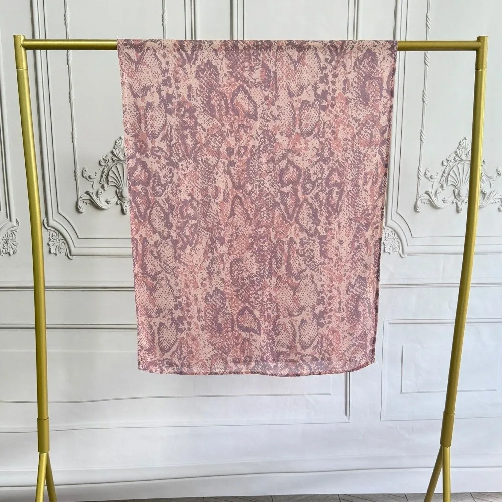 foulard hijab imprimé animal à la mode, long bandana, turban islamique à bord large pour femme