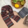 Écharpe tricotée rétro à rayures colorées, châle épais à col chaud pour hommes et femmes, écharpe double face populaire, accessoires cadeau, automne hiver