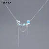 Thaya élégant gland femmes collier élégant filles tour de cou femme pendentif cristal collier anniversaire fête bijoux cadeaux d&rsquo;anniversaire