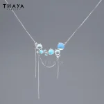 Thaya élégant gland femmes collier élégant filles tour de cou femme pendentif cristal collier anniversaire fête bijoux cadeaux d&rsquo;anniversaire