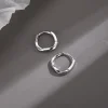 boucles d'oreilles rondes en argent sterling 925, incrustées simples de tempérament pour femmes, accessoires de bijoux de mariage