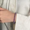 bracelet de perles d'améthyste naturelle pour femmes, bijoux faits à la main avec pierres précieuses
