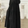 zanzea robe longue abaya pour femme musulmane, manches sulf, couleur unie, volants, vêtement islamique, mode automne