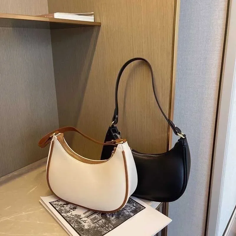 Sac à Main de Luxe en Cuir Solide pour Femme, Pochette de Styliste, Sous les Bras, Décontracté, pour le Shopping, Fourre-Tout