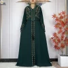 abaya robe de luxe en mousseline de soie pour femmes musulmanes, vêtements islamiques, cardigan ouvert avec fermeture éclair, nouvelle collection