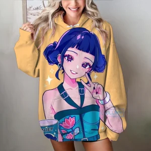 Sweats à capuche pour femme KPop Demon Hunters sweats à capuche automne hiver femme maison extérieur confort décontracté mode pull Sweats à capuche pour femme KPop Demon Hunters sweats à capuche automne hiver femme maison extérieur confort décontracté mode pull