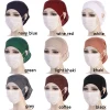 bandana hijab avec trou d'oreille pour femme, écharpe islamique, chapeau sous casquette, casquettes monochromes, accessoires prêts à l'emploi, document