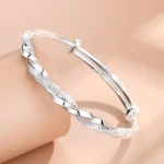 Breloques 925 en argent Sterling Bracelets pour femme de luxe Original réglable torsadé tissé Bracelet Bracelet fête de mariage bijoux