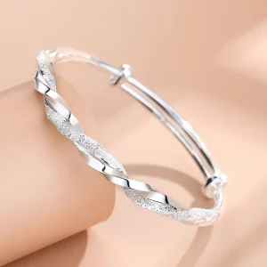 Breloques 925 en argent Sterling Bracelets pour femme de luxe Original réglable torsadé tissé Bracelet Bracelet fête de mariage bijoux