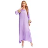 womens muslim arabic abaya maxi long dress pullover robe shiny long sleeve loose dubai saudi arabia middle east kaftan dress