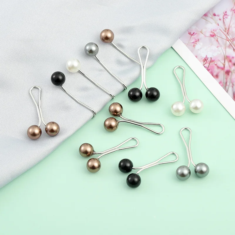 Épingle d'écharpe Hijab en perles colorées à la mode, couvre-tête pour femmes musulmanes, Clips de broche en forme de U, accessoires de support d'écharpe antidérapants