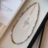 chaîne de perles en pierre naturelle tissée à la main, pendentif en perles, accessoires luxueux pour femmes, bijoux à la mode