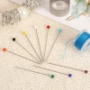 Épingles à coudre droites multicolores nacrées, 100/500 pièces, épingles à quilting à tête sphérique pour tissu couturière, bijoux artisanaux de bricolage