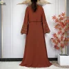 abaya robe de luxe en mousseline de soie pour femmes musulmanes, vêtements islamiques, cardigan ouvert avec fermeture éclair, nouvelle collection