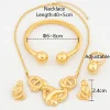 ensemble de bijoux de mode exquis pour femmes, collier arabe, boucles d'oreilles, bracelet, bague, document en or, luxe, mariages, fête de dubaï, 03/wear