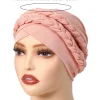 casquettes hijab musulmanes tressées de couleur unie pour femmes, turban indien, bonnet à la mode, accessoires pour vêtements islamiques