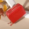 portefeuille multi cartes élégant pour femme – pochette sécurisée à double fermeture éclair | porte monnaie décontracté en cuir pu avec sac de rangement pour cartes en crocodile