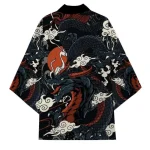 Kimono de samouraï traditionnel japonais, drôle, Anime 3D, imprimé Dragon, hauts à la mode, Cardigan ample, t-shirts, tendance de rue d&rsquo;été, chemise pour hommes