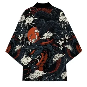 Kimono de samouraï traditionnel japonais, drôle, Anime 3D, imprimé Dragon, hauts à la mode, Cardigan ample, t-shirts, tendance de rue d&rsquo;été, chemise pour hommes