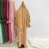abaya avec tiens imar pour femmes musulmanes, ensemble 2 pièces, jilbab, ramadan eid jilbeb, robe longue hijab, vêtements de prière, tenue islamique de turquie et de dubaï