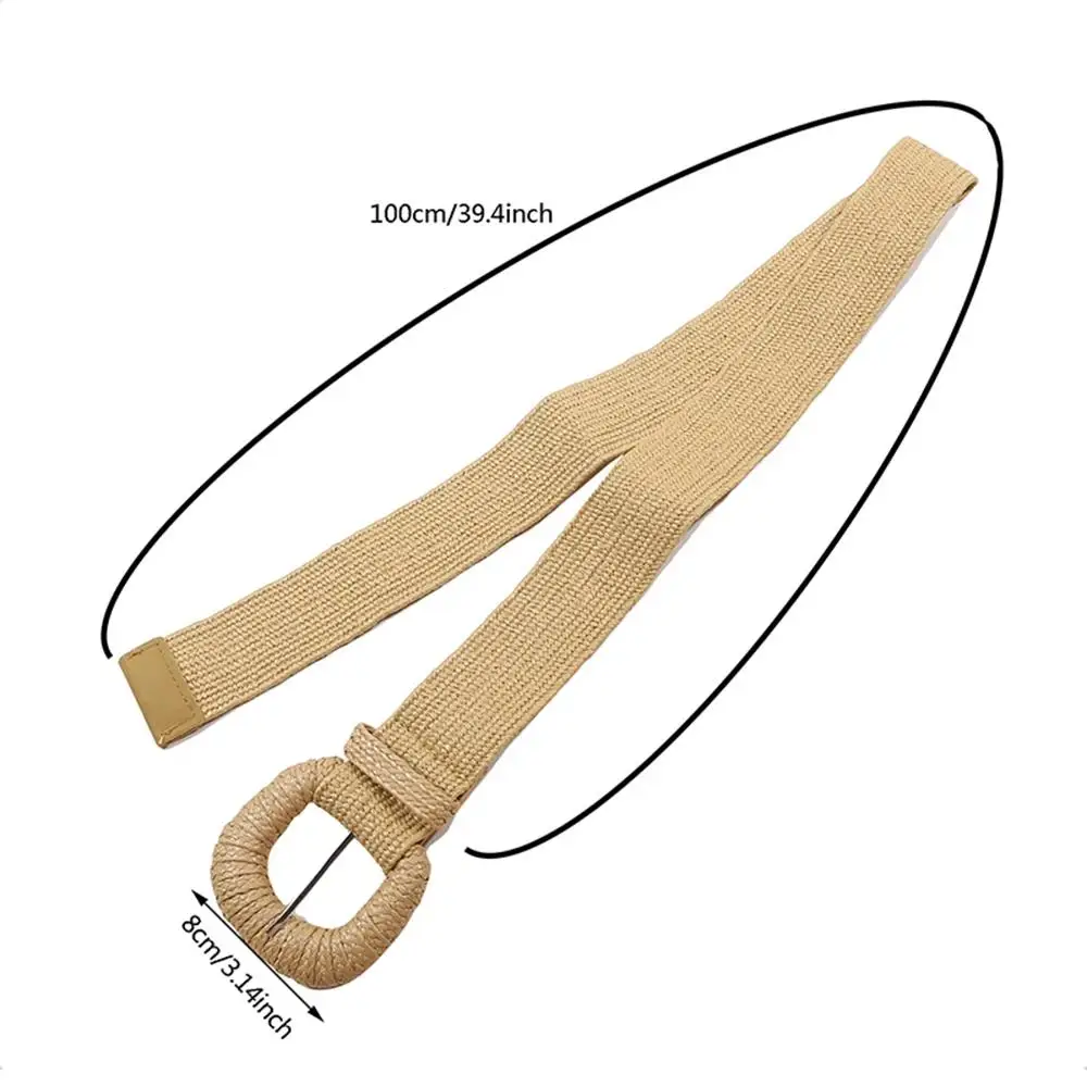 Ceinture élastique en paille PP tissée en herbe, larges ceintures tressées, utiles, décor à la mode, bandes Vintage pour femmes