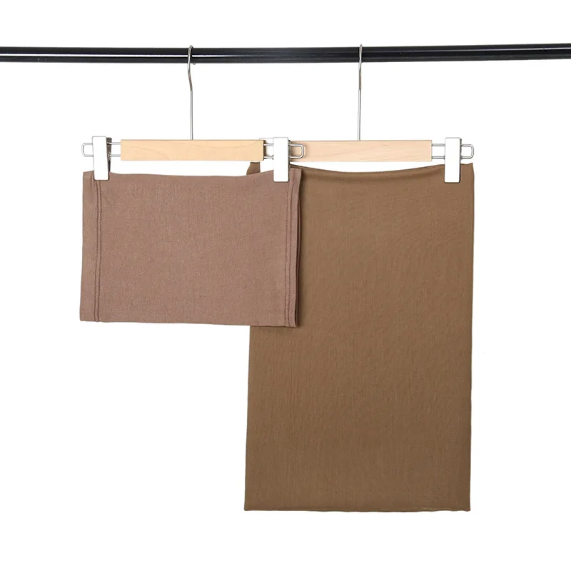 2 pièces ensemble modal hijab avec capuchon intérieur rayonne coton hijabs pour femmes plaine écharpe châles grande taille foulard islamique turban bandeau