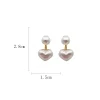 boucles d'oreilles rondes en perles pour femme, bijoux Élégants en forme de cœur, pour ixde mariage, cadeaux de la saint valentin