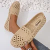 chaussures plates ajourées confortables et décontractées pour femme, sandales d'extérieur à la mode, nouvelle collection d'Été