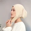 casquette intérieure musulmane hijab pour femmes, sous écharpe solide, turban, chapeau islamique musulman, prêt à porter, couvre chef