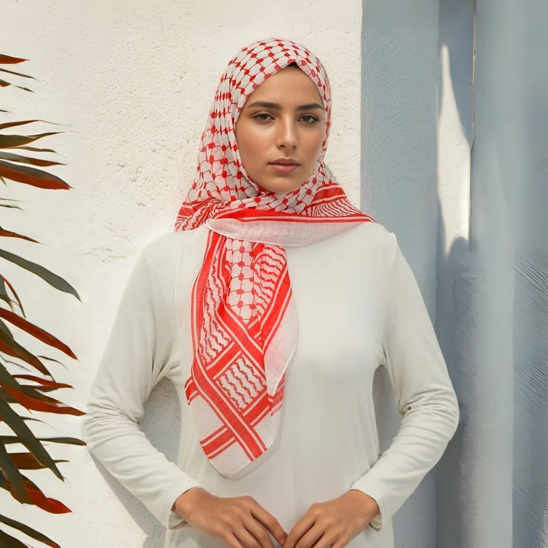Écharpe hijab du désert pour homme et femme, foulard de sauna musulman, carré, islam arabe, keffiyeh, pour la tête et le cou