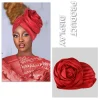 Élégant grande fleur turban casquette pour femmes élastique africain dame bandeau islamique chapeaux bonnet chapeau turbante mujer
