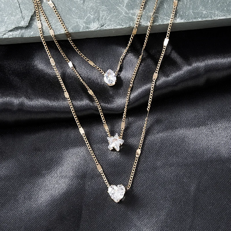 chimzunderes collier pendentif multicouche pour femme, tour de cou jochoker, bijoux brillants, cadeau de fête, mode féminine