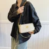sac de luxe populaire pour femmes, nouvelle tendance, polyvalent, sacoche à bandoulière avec chaîne imprimée, petit sac carré pour femmes, hiver